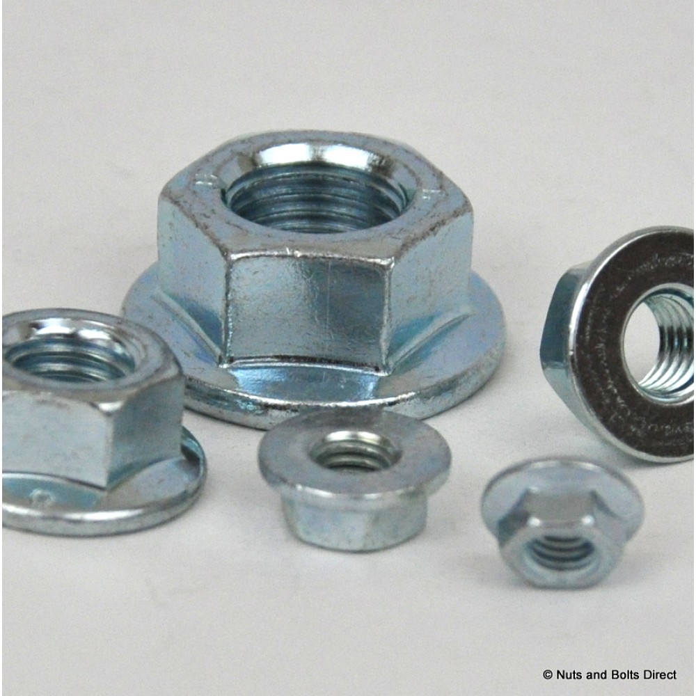 M5 x 0.8mm Flange Plain Nut, Metric, Grade 8 Steel, Zinc Plate